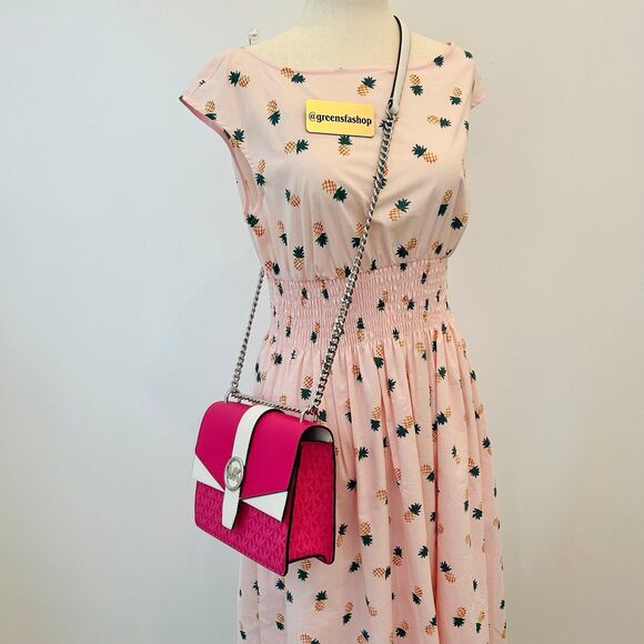 Michael Kors Purse Greenwich Small Signature Logo Crossbody Bag Dragonfruit - Picture 10 of 11